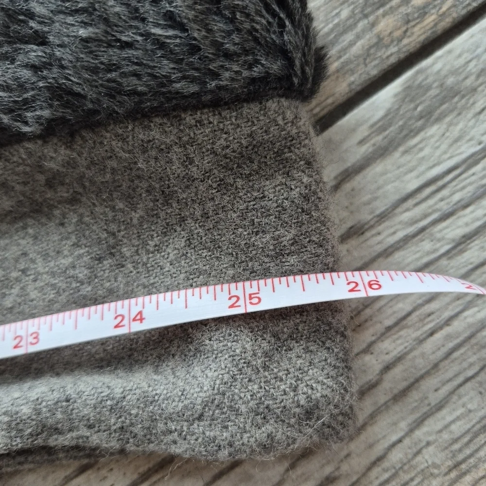 Vintage Weber & Heilbroner Grey Wool Scarf Faux Fur Collar The Chesterfield